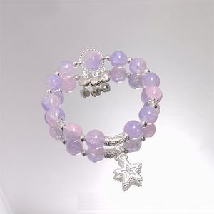Pulsera de cuentas craqueladas de colores de moda con diseño de palomitas de maíz y dijes de campanillas de viento, hecha a mano, para mujeres y niñas - Product Image 5