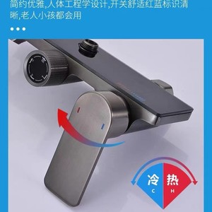 Juego de ducha con rociador rectangular, chapado en oro, fácil de instalar, portátil - Product Image 4