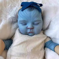 Poupée bébé reborn en peau bleue de 48 cm, adorable jouet simulé pour nouveau-né, cadeau pour les filles, accessoires de jeu d'imitation