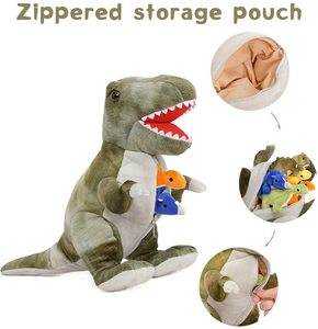 15 Inch Tùy Chỉnh Đồ Chơi Khủng Long <span class=keywords><strong>Plush</strong></span> Thú Nhồi Bông Với Tummy Carrier Đầy Với 5 Dễ Thương Little Bé Khủng Long Đồ Chơi Bộ - Product Image 3