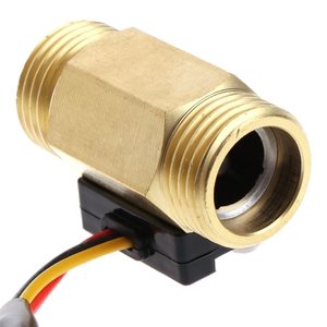 Sensor de Flujo de Agua DC 5-18V, Medidor de Caudal G1 1~30L/min, Medidor de Flujo de Agua con Turbina de Acero Inoxidable, Sensor de Flujo Hall - Product Image 1