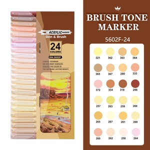 Rotulador de pintura acrílica suave en 24 colores, venta al por mayor, rotuladores de <span class=keywords><strong>tela</strong></span> con tiza, punta de pincel - Product Image 6