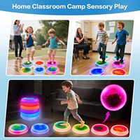Dalles sensorielles lumineuses LED rondes pour sols liquides, équipement de jeu sensoriel pour l'autisme et la thérapie O.T.