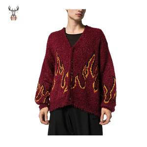 Fábrica al por mayor V Neck <span class=keywords><strong>Oversize</strong></span> suéter de los hombres adultos de punto <span class=keywords><strong>Cardigan</strong></span> - Product Image 2