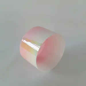 HF mangkuk menyanyi kristal penyembuhan suara gradien warna merah muda cahaya kosmik jelas kuarsa kristal mangkuk suara meditasi