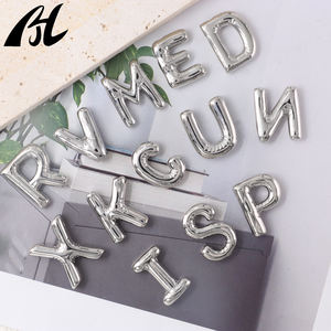 Оптовая продажа, 26 алфавитных букв, воздушные шары, новый стиль, персонализированные ювелирные изделия «DIY», Золотое бриллиантовое ожерелье из латуни - Product Image 3