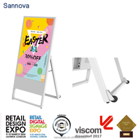 43 pouces Portable poster Floor Standing digital signage Ultra-slim LCD Mobile advertising wifi Android affichages Battery kiosk