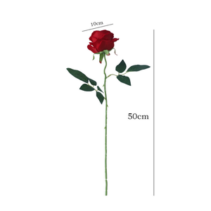 Rose artificielle à tige unique en tissu floqué, grande taille, pour décoration murale florale de mariage, hôtel, aménagement paysager, Saint-Valentin, fausse rose - Product Image 4