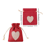 Petit sac en jute pour Noël, sac cadeau, emballage de bijoux, sac anti-poussière avec cordon de serrage, sac de rangement pour bonbons en toile naturelle