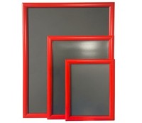 Cadre à pression pour affiche en aluminium, couleurs argent, or, rouge, blanc et noir