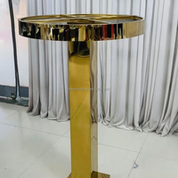 Décoration de rideau de perles en cristal NIKA, supports de fleurs pour table de mariage, supports de fleurs ronds en métal miroir doré, centres de table