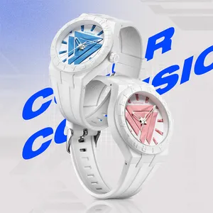 Fairwhale jam tangan kuarsa uniseks, arloji merek modis Logo kustom casing Resin untuk pria dan wanita