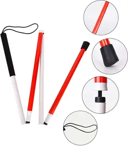 Outdoor Product Hot Sale Blind Walking Stick Folding White Cane Opp Bag Hiking Aluminum Alloy Accept 124 for Blind PVC EB-0037