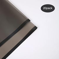 Papier d'emballage pour fleurs noir, 20 feuilles, emballage pour bouquets, fournitures pour fleuristes coréens