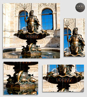 Grand Ange de Jardin d'Extérieur de Luxe en Laiton Moulé Sculpture Mythologie Grecque Dieu de la Mer Fontaine Statue