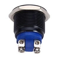 ONPOW Interrupteur à bouton-poussoir à contact momentané à tête bombée de 19mm (GQ19B-10/A) (Dia. 19mm)(CE,CCC,ROHS,REECH)