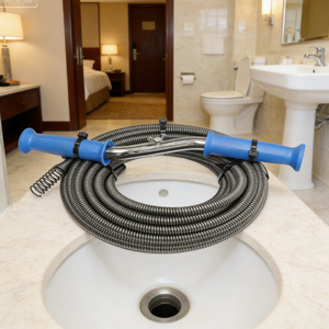 Outil de nettoyage de canalisations à ressort, embouts de perçage filetés en gros pour éviers de cuisine domestiques, nettoyeur d'égouts - Product Image 1