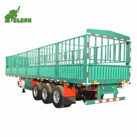 Semi-remorques de transport de bétail et de marchandises 60 tonnes 3 essieux de type remorque-bâtiment, fabriquées en Chine, à vendre