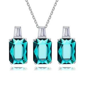 OUXI Leisure Square Austrian Crystal Gold plated Fine Jewelry Set for women wedding jewelry S-8482