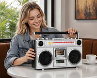 Lecteur de cassette rétro de marque Fortune, enregistreur, haut-parleurs, convertisseur de cassette en MP3, lecteur et enregistreur MP3, convertisseur MP3, radio