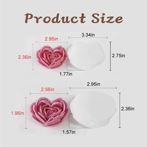 Moule en silicone écologique en forme de cœur de rose 3D pour bougies et savons, compatible lave-vaisselle, pour la fabrication artisanale de décorations de la Saint-Valentin à la maison - Product Image 2