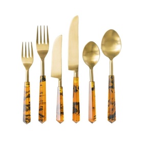 Ensemble de couverts en métal robuste de qualité supérieure, conception durable et solide, parfait pour la restauration en plein air et le restaurant - Product Image 2