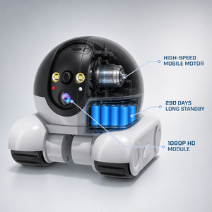 Robot de surveillance intelligent pour animaux de compagnie avec caméra HD 1080P, WiFi/4G, contrôle à distance par application, jouet laser et audio bidirectionnel - Product Image 5