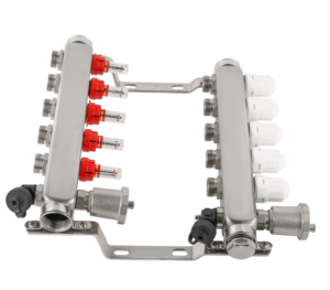 Collecteur de chaleur rayonnante moderne à 6 boucles en acier inoxydable, <span class=keywords><strong>débitmètre</strong></span>, systèmes de chauffage par le sol hydronique pour appartement, cuisine, salle de bain - Product Image 3