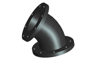 Codo de tubería AWWA C110 de doble brida, 11.25 grados, clase 125, superficie lisa - Product Image 3