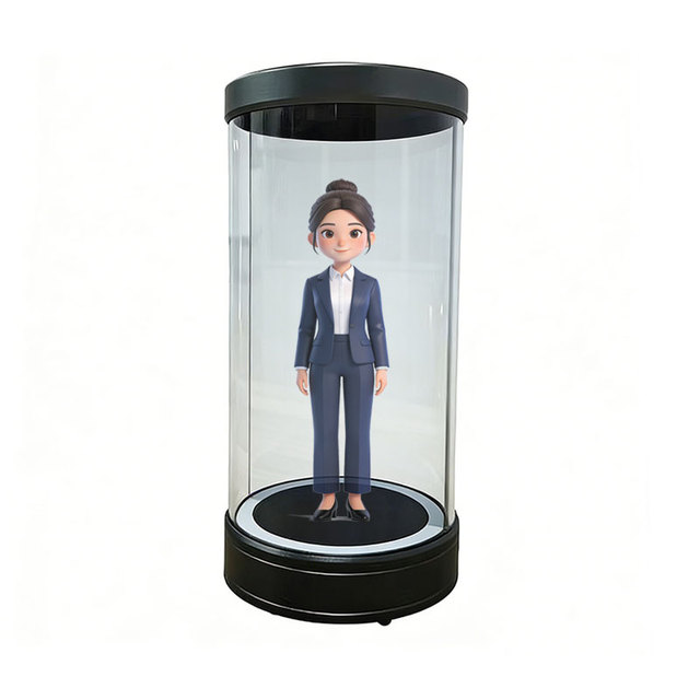 Small Size  Hologram Box Cylindrical 3D Holographic Projection Ai Interaction Ai Digital Person Showcase for Medical Treatment
