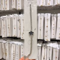 Gelang Jam Tangan Stainless Steel, Liontin Jam Tangan, Gelang Perak Lapis Anti Karat, Perhiasan Rantai Tangan Wanita, Model Tumpuk, Fashionable