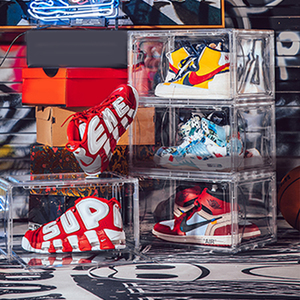 Transparent Shoe Box Plastic Storage Drop Front Sneakers Clear Stackable Organizer Acrylic Storage Shoe Box Plastic