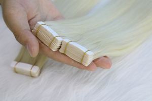 Extension per <span class=keywords><strong>capelli</strong></span> con nastro adesivo marrone personalizzato stile brasiliano invisibile con onda dritta di seta <span class=keywords><strong>tinta</strong></span> per <span class=keywords><strong>capelli</strong></span> vergini russi - Product Image 6