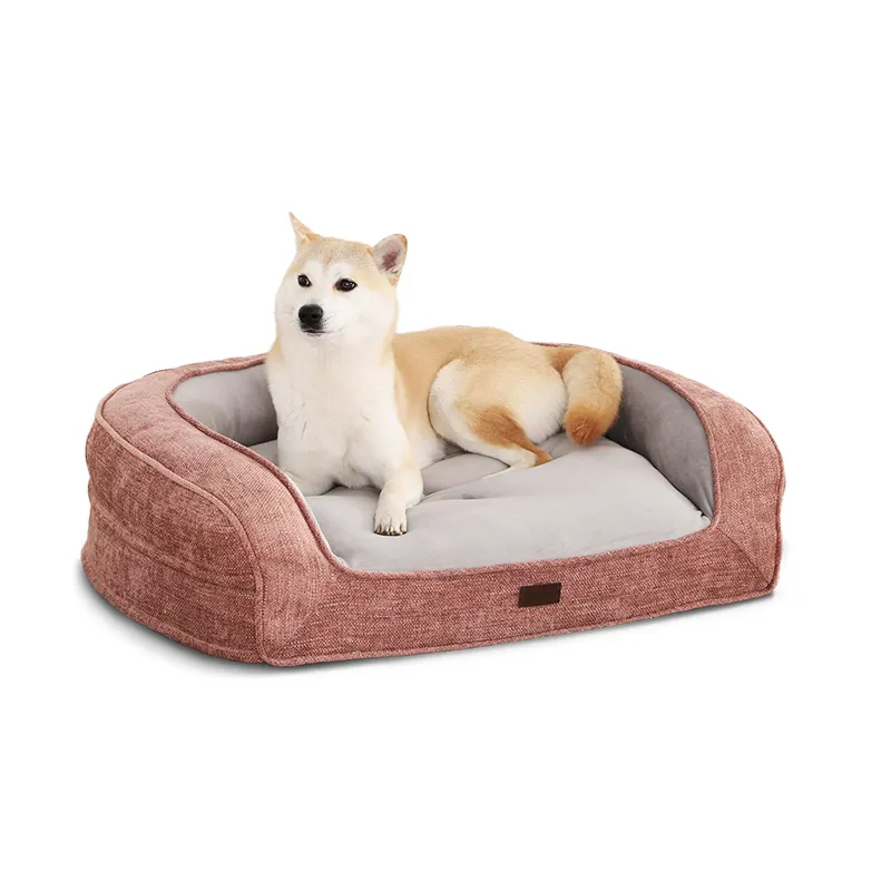 Pet Sofa Solid Orthopedic Memory Foam Luxury Pet Bed Washable Large Cushion Lounge Dog Bed with non-slip bottom