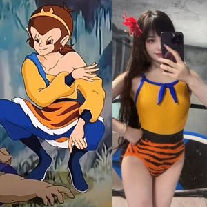 ชุดว่ายน้ำวันพีซซุน วูคง แบบผูกเชือก ป้องกันแสงแดด UPF50+ สำหรับการแข่งขัน - Product Image 3