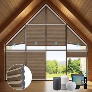 Tende a Nido d'Ape Triangolari dal Design Moderno per Finestre ad Arco con Tende Cellulari Irregolari Motorizzate per <span class=keywords><strong>Mansarda</strong></span> - Product Image 3