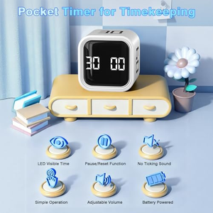 Temporizador Pomodoro con Sensor de Gravedad Blanco, Cubo con Pantalla Digital, Temporizador Visual para Niños con Vibración, Colores y Logotipos Personalizables - Product Image 4