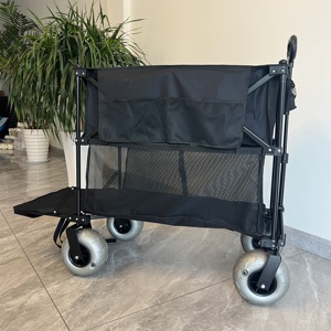 <span class=keywords><strong>Chariot</strong></span> <span class=keywords><strong>de</strong></span> <span class=keywords><strong>plage</strong></span> pliable à deux niveaux avec étagère inférieure extensible - Product Image 2
