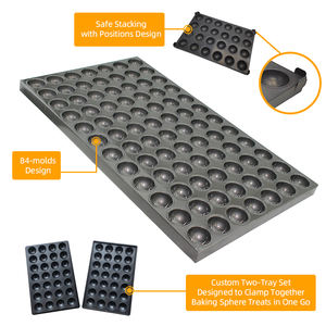 Moule de cuisson sphérique commercial personnalisable antiadhésif pour friandises, plateau de cuisson pour boules alimentaires, demi-sphères et demi-balles - Product Image 4