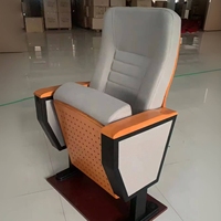 Chaise de théâtre, d'église, de salle de conférence, d'auditorium, à assise fixe et emboîtable, en métal et tissu, avec tablette d'écriture intégrée, design moderne, Chine