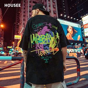 Nueva Camiseta de manga corta con estampado suelto de talla grande de alta calidad para hombre, camiseta de calle para hombre - Product Image 1