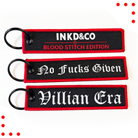 Llavero Personalizado con Logotipo, Estilo Jet Tag, Tejido Bordado, Etiqueta de Tela para Llaves, Artículos Promocionales