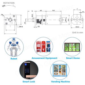 Moteur à courant continu Greartisan 6V 50 tr/min N20 avec boîte de vitesses en métal à couple élevé pour jouets RC - Product Image 3