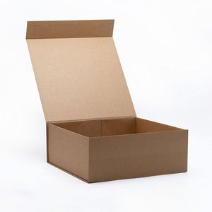 Large square Kraft Paper <b>Cardboard</b> Rigid <b>Shoe</b> Packaging <b>Box</b> in Bulk - Product Image 3