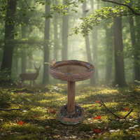 Bain d'oiseaux en fibre de verre en forme de champignons pour jardin féerique, décoration d'extérieur sur le thème de la nature, abreuvoir sur pied, couleur personnalisable