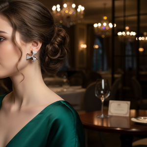 Boucles d'oreilles en diamant blanc brillant pour femmes cultivées en laboratoire plaqué rhodium certifié IGI en or 14 carats style vintage - Product Image 3