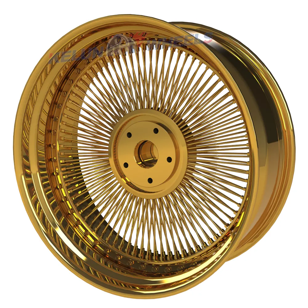 ALL Gold Forged rims 24 26 inches wire Spoke wheel