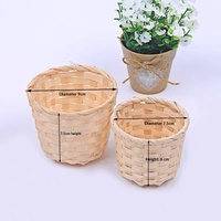 Panier rond en bambou tressé de style japonais pour le rangement domestique et l'organisation du bureau – Nouveaux paniers en gros