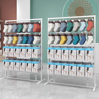 Étagère de présentation multifonctionnelle moderne en métal, réglable, écologique, pour chaussettes et sous-vêtements