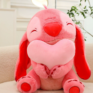 Lilo ve Stitch Sarılan Kalp Peluş Oyuncak Bebek Kawaii Kız Yatak Uyku Peluş Yastığı Mükemmel Doğum Günü Hediyesi - Product Image 1